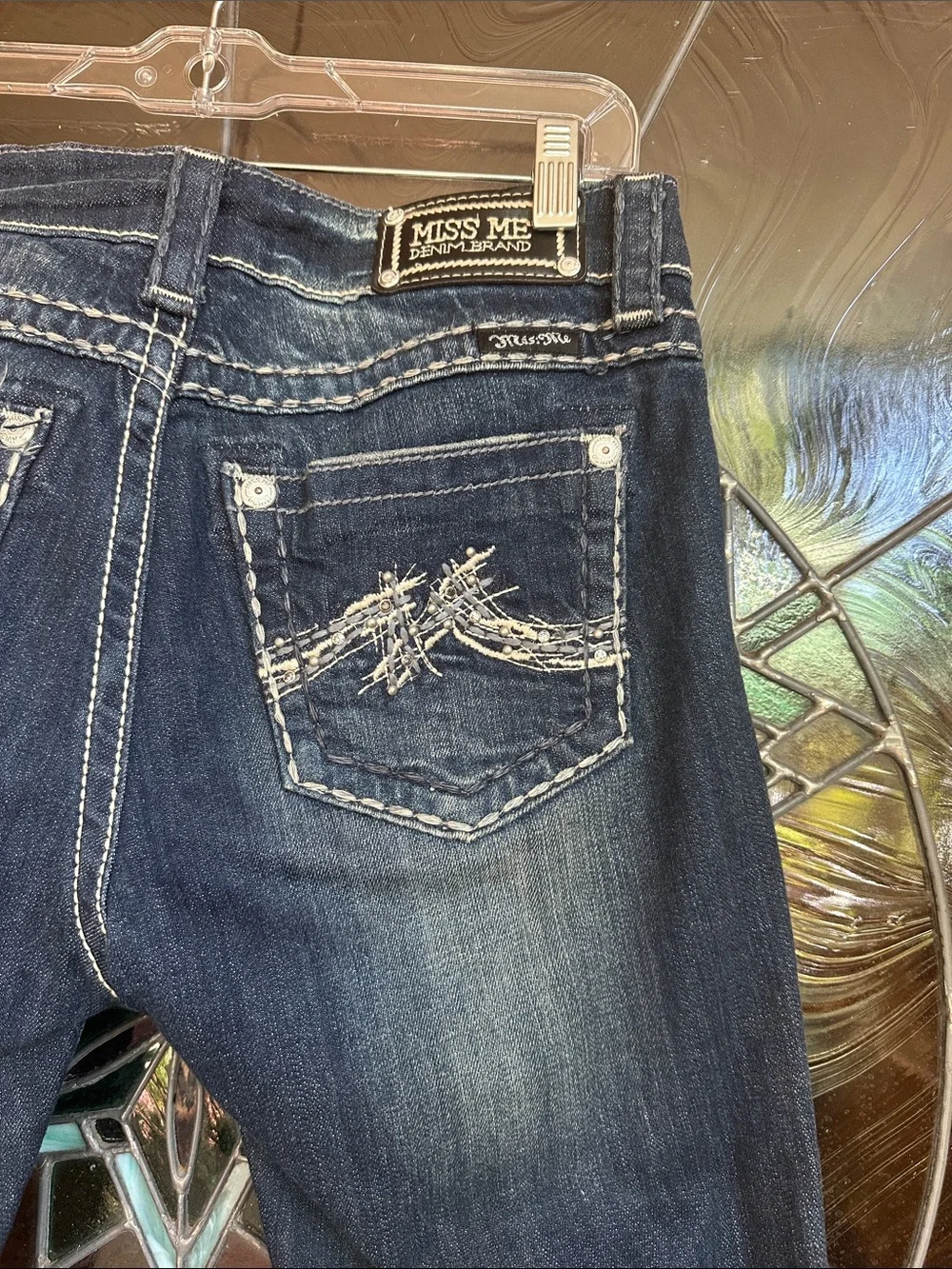 Miss Me Dark Wash Women's Jeans - Casual Mid-Rise Capri - Picture 4 of 5